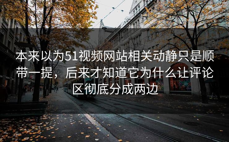 本来以为51视频网站相关动静只是顺带一提，后来才知道它为什么让评论区彻底分成两边