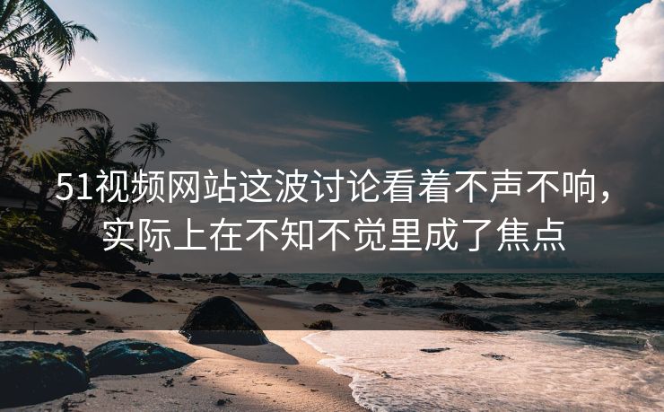 51视频网站这波讨论看着不声不响，实际上在不知不觉里成了焦点